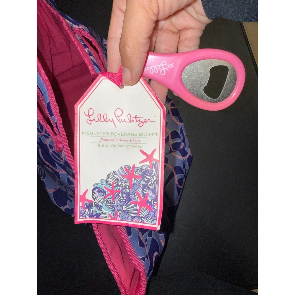 Lilly Pulitzer Booze Cruise Insulated Beverage Bucket Cooler with Bottle Opener